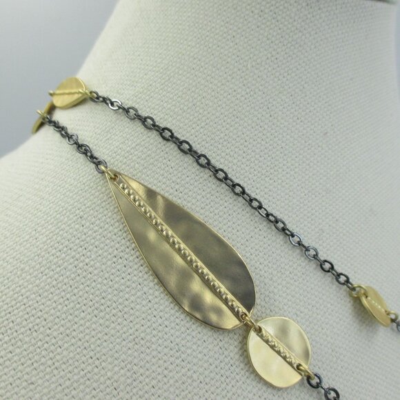 Chico's Gold Tone Leaf Multistrand Leaf Necklace Nature Ethereal Feminine $69 - Picture 8 of 8
